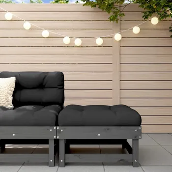 Podložka pod nohu vidaXL Zahradní podnožka černá masivní borové dřevo [825385] Barva: Šedá borovice