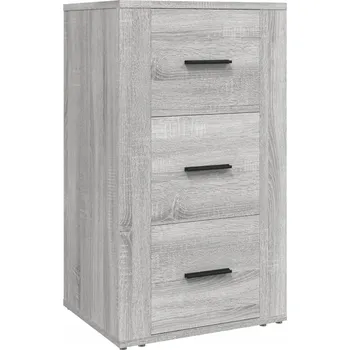 Komoda Skříňka se 3 zásuvkami, dřevotříska, šedý dub sonoma, 40x33x70 cm