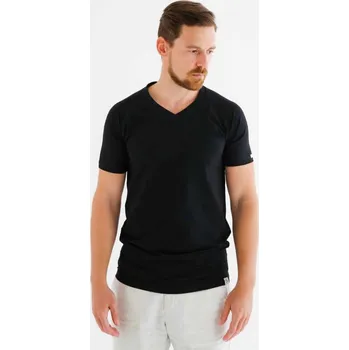 Pánské tričko Černé pánské triko s výstřihem do V nanosilver® Velikost: L