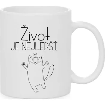 VÝPRODEJ Hrnek - Život je nejlepší s kočkou