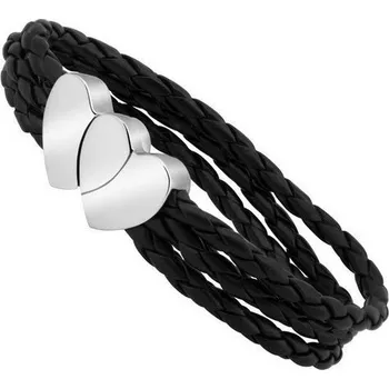 Náramek Náramek NP58 z nerezové oceli 316L a kůže + Možnost GRAVÍROVÁNÍ