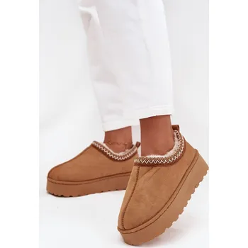 Dívčí sněhule Nízké dámské sněhule s výšivkou na platformě Camel Taliah 38