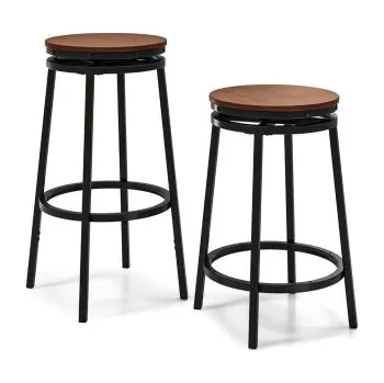 Barová židle Otočná barová židle JV12023, sada 2 kusů, černé - A COSTWAY