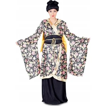 Karnevalový kostým KOSTÝM GEJŠA KIMONO KVĚTINY JAPONSKÝ ORIENTÁLNÍ PŘEVLEK M/L
