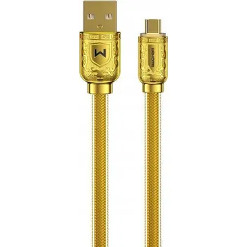 Datový kabel Kabel WK Design USB - microUSB typ B, 1 m, zlatý