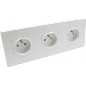 Elektrická zásuvka Elektrická zásuvka B-line 3 ks s uzemněním na stěně, bílá