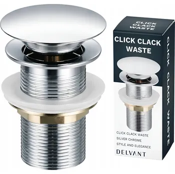 Sifon AUTOMATICKÁ UMYVADLOVÁ VÝPUST KLIK KLAK BEZ PŘEPADU MOSAZ DELVANT CHROM