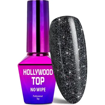 Přípravek na nehty Hybridní Top na Nehty MOLLYLAC 10g Hollywood Metalic Třpytivé Částečky Brokát