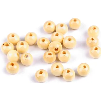 Dětské navlékací korálky Dřevěné korálky Ø8 mm, střední, 1 přírodní sv.