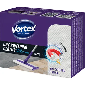 Čistič podlahy Vortex Suché ubrousky pro mop na podlahy zachycují prach 10ks
