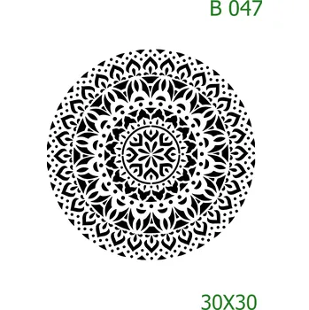 Plastová šablona pro malování - Mandaly a dortovky - Mandala (B047) - 30 x 30 cm , Lepící fólie