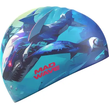 Vodní sport Mad Wave Shark Silicone Cap Modrá