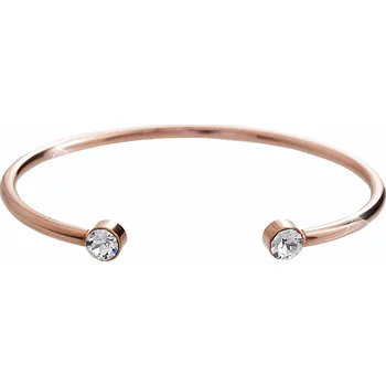 Náramek JSB bijoux s.r.o. Růžově zlatý ocelový náramek dva krystaly Swarovski Crystal