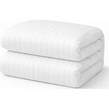 Povlečení Povlak na přikrývku 220x200 bílý POLSKÁ BAVLNA povlečení pásy 2 cm hotelové