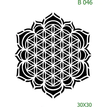 Plastová šablona pro malování - Mandaly a dortovky - Mandala (B046) - 30 x 30 cm , Lepící fólie