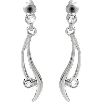 Módní doplněk JSB bijoux s.r.o. Náušnice puzety z bižuterní slitiny vlnky s krystalem Swarovski Crystal