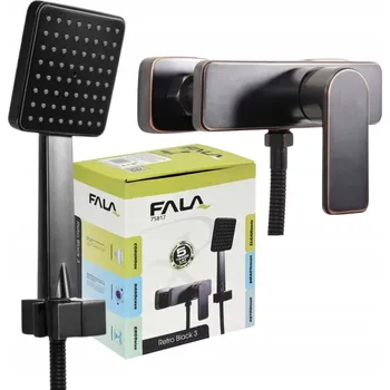 Vodovodní baterie Jednopáková nástěnná sprchová baterie Fala Retro černá