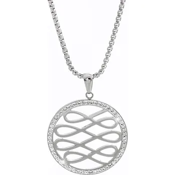 Módní doplněk JSB bijoux s.r.o. Ocelový náhrdelník opakované nekonečno v kruhu s krystaly Swarovski Crystal