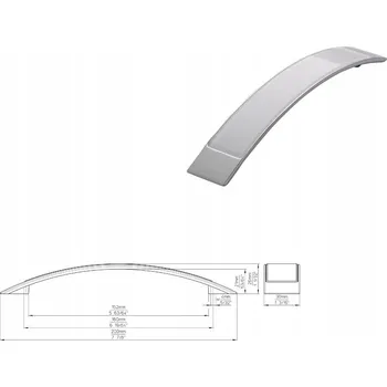 Nábytková úchytka SIRO 2184-200ZN1GH1 chrom lesklý/bílá vložka