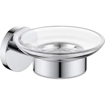 Dávkovač mýdla CERANO - Nástěnná mýdlenka Lineo - chrom, transparentní sklo