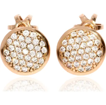 Náušnice Zlatnictví Helios Rose gold náušnice šroubek se zirkony