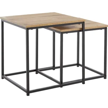 Konferenční stolek Set konferenčních stolků Verona 30 x 40 x 30 x 40 x 30 x 40 MDF, kov hnědá, černá