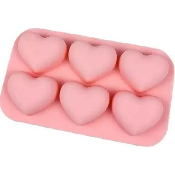 Silikonová forma na mýdlo srdíčka II. - 6ks