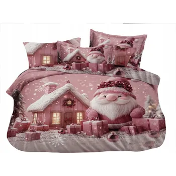 Povlečení POVLEČENÍ VÁNOČNÍ SATÉNOVÉ 160x200 SADA POVLEČENÍ + 2 POVLEČENÍ NA POLŠTÁŘ 70x80