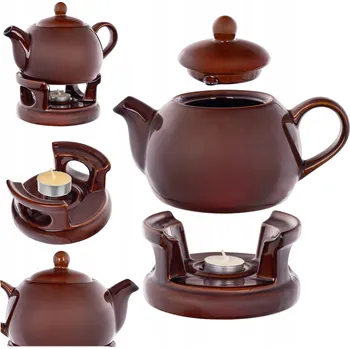 Konvice na čaj KONVICE NA ČAJ S OHŘÍVAČEM, ČAJNÍK 1L KERAMICKÝ DÁREK