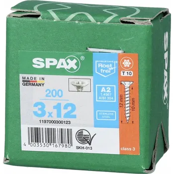 Vrut VRUT DO DŘEVA A2 (200 ks) TX 3.0*12MM SPAX