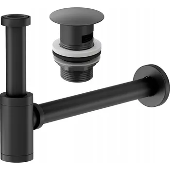 Sifon UMYVADLOVÝ SIFON ČERNÝ MOSAZNÝ + ZÁTKA KLIK KLAK ZP