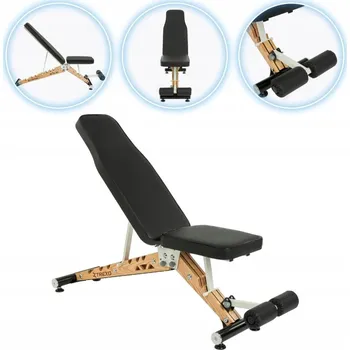 Posilovací lavice Tréninková lavice Trexo nastavitelná, dřevěná základna OS