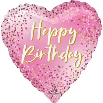 Balónek Srdce - růžové HB 43cm - fóliový balónek