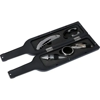 Dárková sada na víno 5 dílná ve tvaru láhve