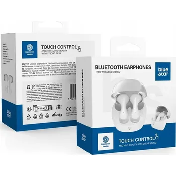 Sluchátka Blue Star bezdrátová stereo sluchátka TWS BK92 bílá