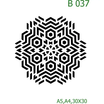 Plastová šablona pro malování - Mandaly a dortovky - Mandala (B037) - A5 , Nelepící folie