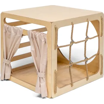 Dřevěná hračka Ette Tete CUBITRI® lezecká Montessori kostka ROPE WINDOW