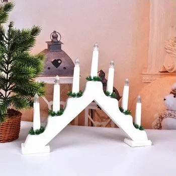 Vánoční dekorace Grugen Adventní svícen WHITE WOOD 7 LED