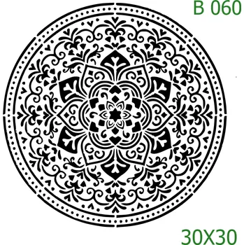 Plastová šablona pro malování - Mandaly a dortovky - Mandala (B060) - 30 x 30 cm , Nelepící folie