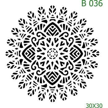 Plastová šablona pro malování - Mandaly a dortovky - Mandala (B036) - 30 x 30 cm , Lepící fólie