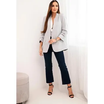 Dámské oblečení Šedé sako s klopami elegantní UNI