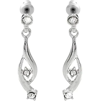 Módní doplněk JSB bijoux s.r.o. Náušnice puzety z bižuterní slitiny vlnky svírající krystal Swarovski Crystal