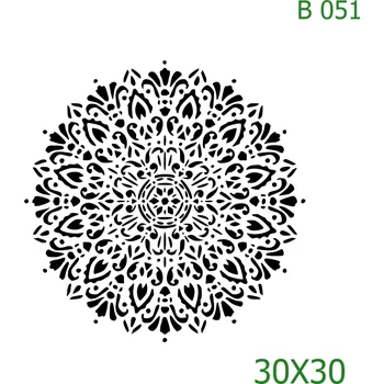 Plastová šablona pro malování - Mandaly a dortovky - Mandala (B051) - 30 x 30 cm , Nelepící folie