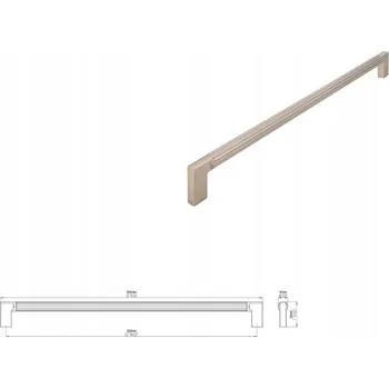 Nábytkové kování Nábytková úchytka SIRO 2591-334ZN27ZN27 vzhled nerezové oceli