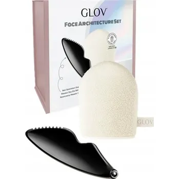 Masážní přístroj SADA GLOV MASÁŽNÍ PŘÍSTROJ GUA SHA + RUKAVICE PRO ODLIČOVÁNÍ A ČIŠTĚNÍ OBLIČEJE