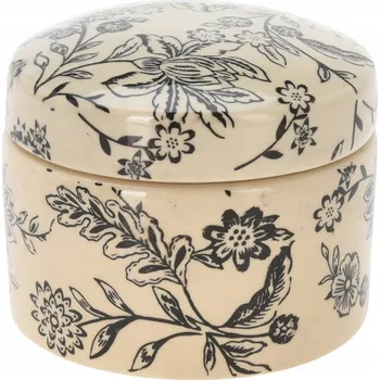 Dóza na potraviny Dóza s víčkem FLEUR, 10x8 cm, béžová,modrá