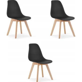 Jídelní židle Židle Leobert plastová černá 3 ks