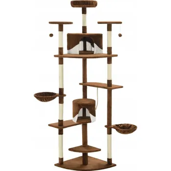 Škrabadlo pro kočky Luxurious Play Center, 103x77x203 cm, hnědé/bílé