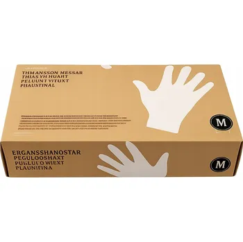 Pracovní rukavice Na Jedno Použití pudrované vinylové rukavice – 100 ks | Velikost M