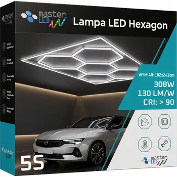 LED osvětlení Lampa LED Hexagon Sufitowa Panel Oświetlenie Do Garáže Dílny 182x243 cm